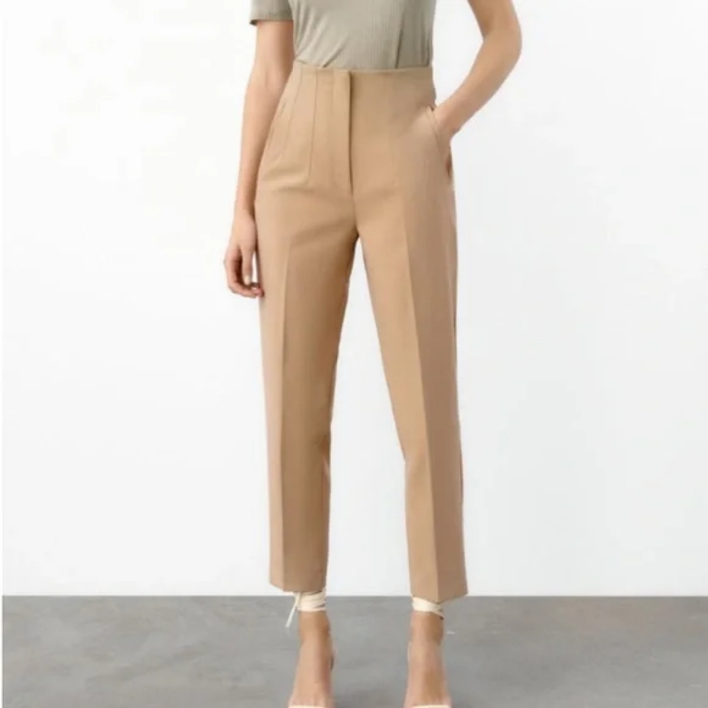 Zara Taupe Brown High Waisted Pants XL NWOT